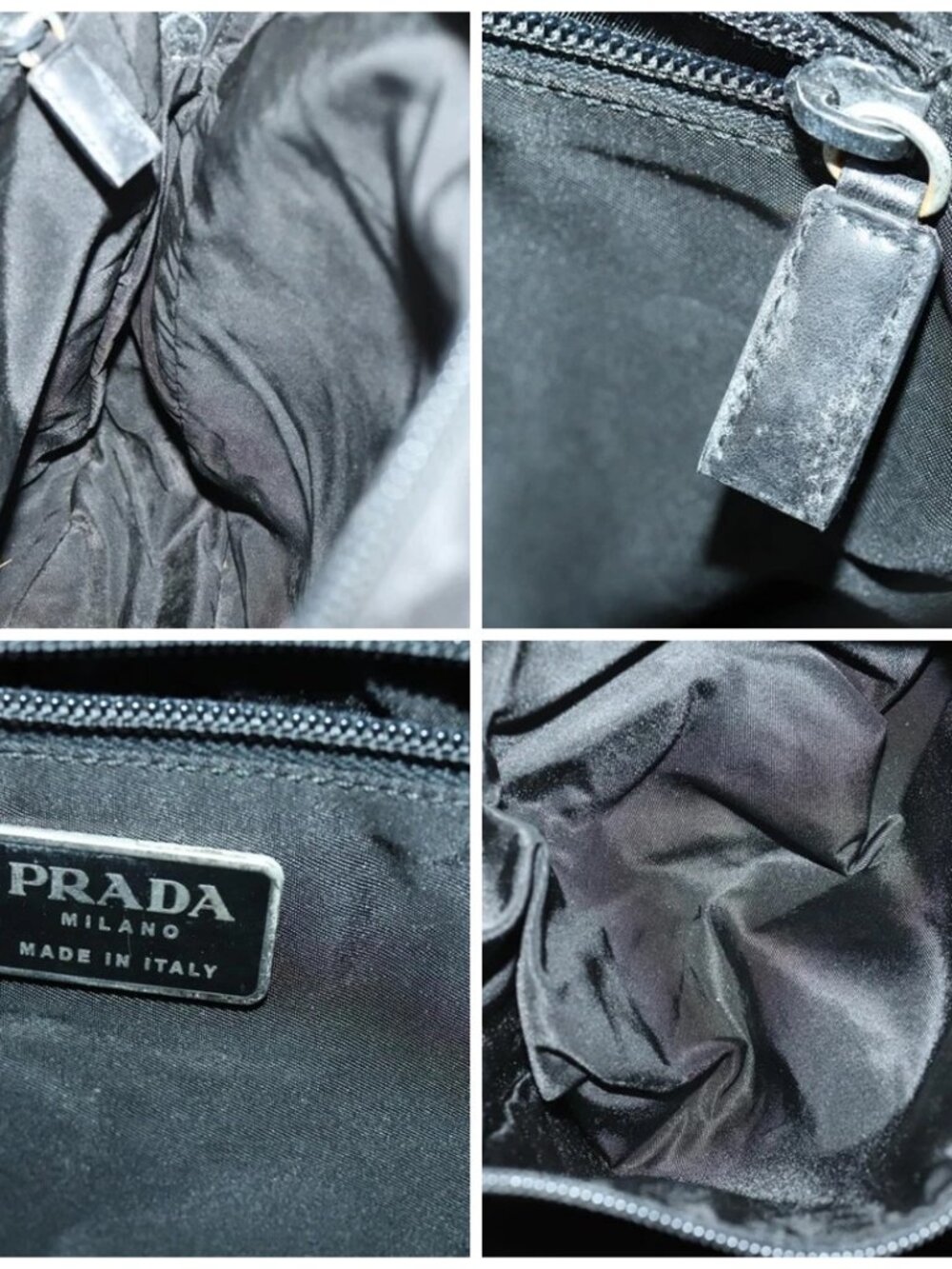 PRADA Shoulder Bag Nylon Black Silver Auth - Picture 15 of 16